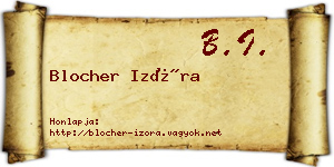 Blocher Izóra névjegykártya